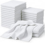 CARTMAN 14 x 14 Inch, 30 Pack, 280GSM Microfiber Cleaning Cloths, Non-Abrasive, Reusable and Washable, All Purpose Cleaning Towels for Household, Car Washing, Drying & Auto Detailing, White