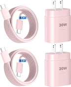Phone 17 16 15 Charger Fast Charging,30W USB C Phone 17 16 15 Pro Max Charger Block &6.6FT Long Type C Cable Cord for i.Phone 17/Air/17 Pro/17 Pro Max/16/16 Plus/16 Pro/16 Pro Max/15/15 Pro Max,Pink
