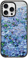 CASETiFY Impact Case for iPhone 16 Pro Max [Slim / 8.2 ft. 4X Military Grade Drop Protection/Compatible with Magsafe] - Nantucket Blue Hydrangeas - Clear Black