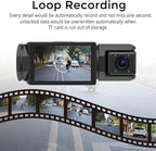 Dash Cam for Cars, 1080P Full HD Dual Dash Cam Front Inside, WiFi, 2" Screen, Night Vision, G-Sensor, Loop Recording, 170° Wide Angle, APP Control (Dual Dashcam)