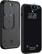 Spy-Fy iPhone 14 Pro Privacy Case with Camera Covers Front and Rear | Protect Your iPhone and Privacy | 6-Foot Drop Proof | 6,1 Inch | Camera Protection by Valenta Black