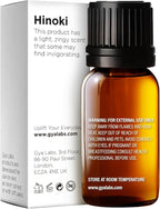 100% Pure Hinoki Essential Oil - 0.34 Fl Oz - Hinoki Oil for Hair, Skin, Diffuser, Aromatherapy & DIY Candle Making Scent