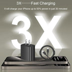 iPhone 17 16 15 Charger Fast Charging 2+2Pack 20W USB C Wall Charger with 6FT Fast Charging Cable Compatible with iPhone 17/17 Air/17 Pro/17 Pro Max/iPhone 16/15 Series, iPad Pro/AirPods - Black