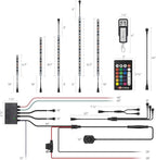 DITRIO 18pcs Motorcycle Led Lights Kit 12v with Turn Signal and Blinking Brake Light Features for Motorcycle Harley Golf ATVs UTVs - M18r