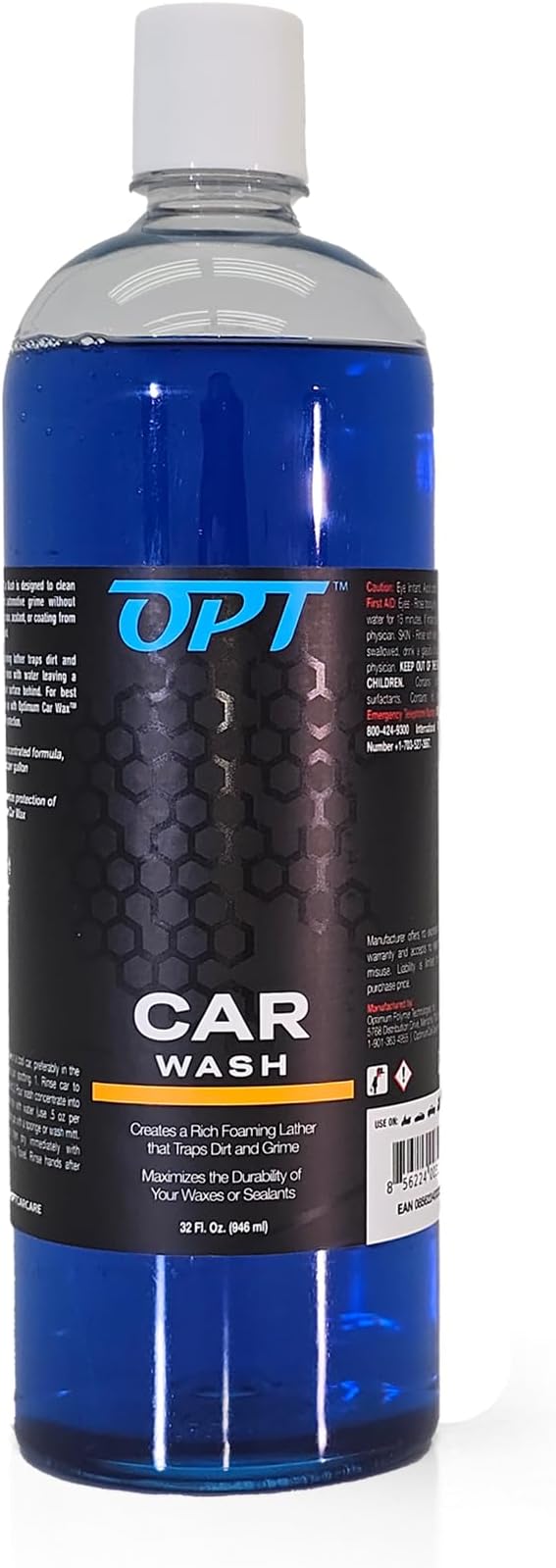 Optimum Car Wash Soap For Professional Auto Detailing or DIY Car Washing, Bucket Wash, or Use with Foam Sprayer or Foam Cannon (32 Oz)