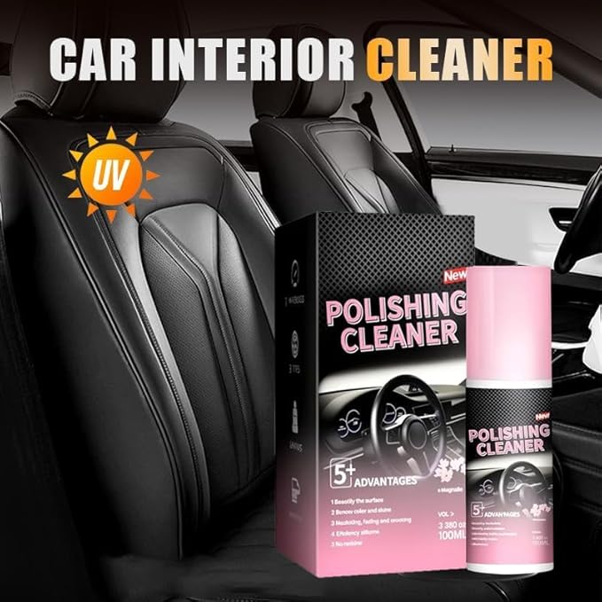 2Pcs Car Interior Detailer & Protectant, Polishing Cleaner Car Interior Spray, All Purpose CarInterior Detailer Spray, CarInterior Cleaner for Dashboards, Seats, Leather, Plastic (2PCS)