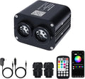 AMKI Dual Color 20W Twinkle Sound Mode RGBW Dual Port Light Source Engine Driver Remote/APP Control Starlight Box Motor for Fiber Optic Star Ceiling Light Kit