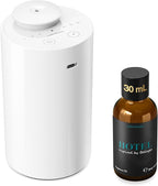 Airversa Waterless Essential Oil Diffuser Starter Kit with 30mL Hotel Fragrance Oil Inspired by Blagio, Battery Operated Car Diffuser, Portable Aroma Nebulizer for Home Car Office, AN6Kit-D, White