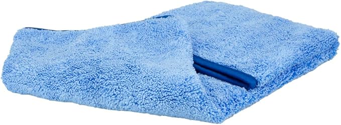 Maxshine 16”x16” Universal 380GSM Blue Zero Crazy Microfiber Towel Cleaning Cloth with Blue Silk Border - Ultra-Soft & Absorbent, Ideal for Car Detailing & Cleaning