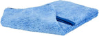 Maxshine 16”x16” Universal 380GSM Blue Zero Crazy Microfiber Towel Cleaning Cloth with Blue Silk Border - Ultra-Soft & Absorbent, Ideal for Car Detailing & Cleaning