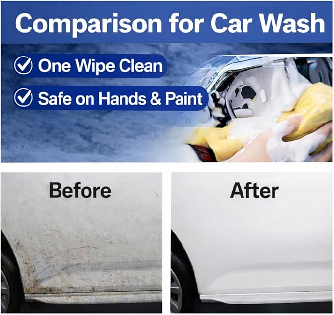 Car Wash Soap High Foam, pH Balanced Car Shampoo with Wax, Concentrated Auto Cleaning Liquid for Scratch-Free Wash, Shine & Paint Protection, for Foam Cannon & Bucket Wash (500ml)