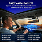 LD4K Max Mirror Dash Cam with 4K Front and 2.5K Rear Camera, STARVIS 2 Sensor, with ADAS BSD LCA Smart Mode, GPS, G-Sensor, Loop Recording, Parking Monitor, Voice Control, 5.8GHz WiFi,128GB Card