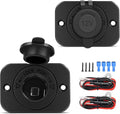 Nilight 2 Pack Car Cigarette Lighter Socket DC 12V Waterproof Power Outlet Adapter Replacement with Terminals Wires and Screws for Marine Boat Motorcycle, Boat, Car,Truck, RV, ATV
