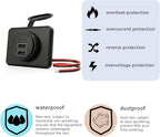 RV USB Outlet DAMAVO YM1236 Panel Dual Port Charger Receptacle, 12V-24V Car Charger Female for Bus, Boat, Vehicle Marine ATV (Surface Mount) (A+A Port-1pcs)