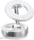 CloudValley Magnetic Car Phone Mount, [Compatible with MagSafe] 360° Adjustable Foldable Holder for Dashboard, 80LBS Suction & 2800gf Magnet, Car Accessories for iPhone 16 Pro Max 15 14, White