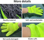 2 Pack Chenille Microfiber Car Wash Mitt 5-Finger Auto Dusting Gloves Scratch-Free&Lint-Free Car Washing Gloves for Car Detailing Trucks SUV RV Home Cleaning Mitts