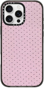 CASETiFY Impact iPhone 16 Pro Max Case [Slim/Compatible with Magsafe / 8.2 ft. 4X Military Grade Drop Protection] - Abstract Pink Purple Polka dots - Clear Black
