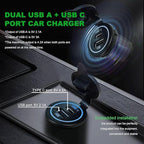 YM1218 USB Type C 28W Fast Charger Type C USB Car Charger Socket 9V-36V for Car, Boat, Golf Cart, Bus, RV, Golf, Automotive Marine ATV Truck