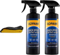 Sopami Car Coating Spray, Quick Effect Coating Agent, Car Scratch Wax Polish Spray Waterless Wash, Quickly Coat Car Wax, Oil Film Emulsion Glass Cleaner with towel for All Car