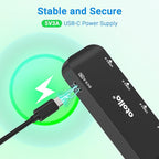 USB 3.0 Hub 4-Port with 2ft Cable — High-Speed 5Gbps Data Expander for Laptop & PC, Ultra-Slim Portable USB Splitter Compatible with Windows/macOS/Linux