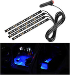 Car LED Strip Light, 48 LEDs RGB Neon Interior Atmosphere Lights, 12V Under Dash Ambient Night Light, Cigarette Lighter Auto Interior Decorative Lamp, Car Accessories (Blue)