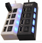 HOMSFOU 2pcs 4 4-Port USB Hub Laptop USB Port Expander Splitter for Keyboard Mouse Webcam Mp3 Player Etc