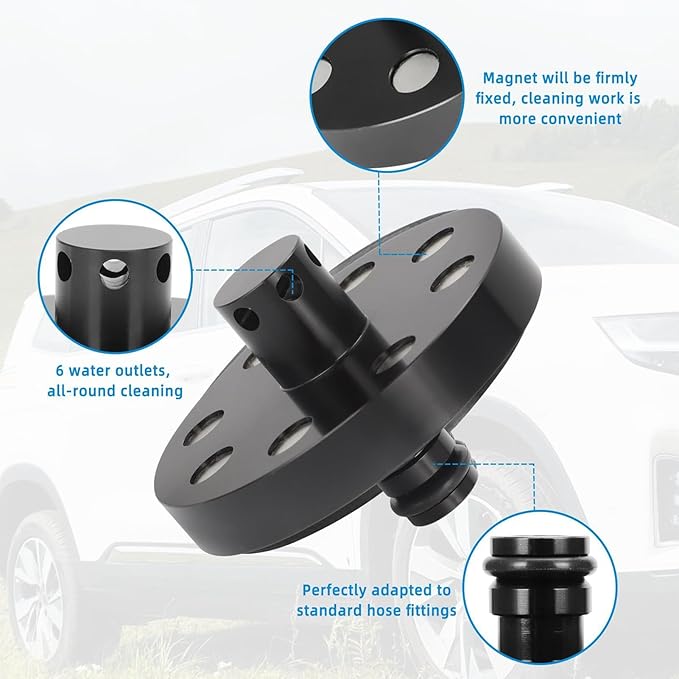 O Ring Chassis Cleaner Flusher Kit, Wheel Arch Cleaning Attachments, Compatible with AUS Hose Fitting, Pressure Washer Car Undercarriage Under Body Chassis Cleaner Adaptor