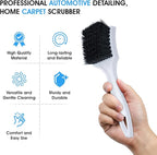 Nanoskin 8.5-Inch Deep Clean Stiff Scrub Brush for Carpets & Floor Mats, Black Nylon - Professional Automotive Detailing, Home Carpet Scrubber, Easy Grip Handle, High-Performance Cleaning Accessory