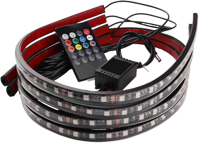 Alipis Sound Control Car Lighting Kit 7-Color LED Chassis Atmosphere Lamp for Cars SUVs and Trucks Waterproof Decorative Lighting Remote Control