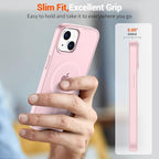SUPFINE Magnetic for iPhone 15 Case with Screen Protector (Compatible with MagSafe) (Military Grade Drop Protection) Translucent Matte Shockproof Phone Cover,Light Pink