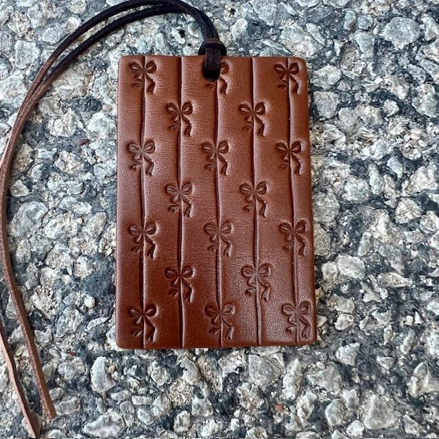 Air Flair | Leather Car Air Freshener | Rectangle | Bows (Cowboy Cologne)