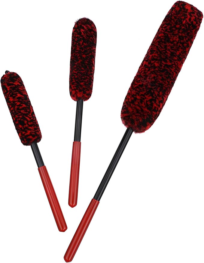 Cabilock 3pcs Wheel Brush for Car Detailing Soft Bristle Tire Cleaner Brushes for Easy Wheel Rim Cleaning