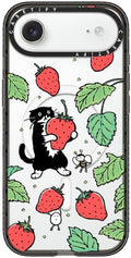 CASETiFY Impact iPhone Air Case [Slim/Compatible with Magsafe / 8.2 ft. 4X Military Grade Drop Protection] - Strawberry and Mo - Clear Black