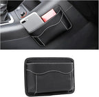 Osilly Car Seat Side Pocket Organizer, PU Leather Pen Phone Sunglasses Holder Tray Pouch Seat Gap Filler, Mini Storage Bag Car Interior Accessories for Auto Seat Door Window Console (Black)
