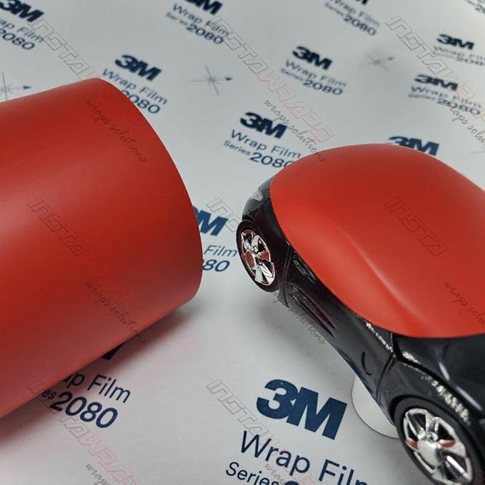 3M Car Wrap Roll 2080 Matte Red | M13 | (5ft x 15ft (75 Sq/ft)) | Automotive Vinyl Wrap for Cars - Car Interior Wrap & Exterior | w/Free Instawraps Pro Glove