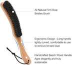 Hat Brush - Felt Hat Brush Clean Cowboy Hat, Fedora Hat & Baseball Cap, Boar Bristle Lint Brush Remove Dog Hair for Suits, Suede, Cashmere, Clothes & Furniture, Beachwood Handle