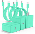 3Pack USB C Charger for Samsung Galaxy S24 Ultra, Super Quite Fast Charging Type C Block with 6FT C to C Cord for Samsung Galaxy Tab S9 S8 S23 Ultra S22 Ultra S23 S22 S21 Note 10 Plus 20,Green
