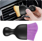 Blilo Car Interior Detailing Brush with Dust Cover, Auto Soft Hair Cleaning Brushes, Scratch Free Curved Dirt Collectors, for Vehicle Dashboard Air Conditioner Vents Leather(Purple)