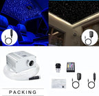 AZIMOM Bluetooth Control 10W RGBW Twinkle Fiber Optic Lights Star Ceiling Light Kit 200pcs*0.03in*6.5ft Fiber Cables Sound Activated APP/Remote Light Engine Car Use Home Interior Lighting Deco