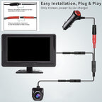B-Qtech Car Backup Camera Monitor System Rear View Reverse Camera Waterproof Night Vision DIY Guide Lines LCD 1080P Display for Cars Truck Off-Road SUV Van Jeep UTV