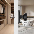 Interior Pismo Doorknobs for Closet, Black Door Knobs with Camelot Trim, Heavy Duty Dummy Door Handle