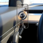 Aukee Phone Mount for Tesla Model 3 and Model Y, Easy Installation andFoldable 360° Adjustable Strongest Magnet Power Tesla Phone Holder Fit for All MagSafe iPhone and Phone with Metal Ring, 1PCS