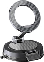 Strong Magnetic Phone Holder for Car & Desk, Compatible with MagSafe, Secure Lock, Universal 360° Rota-Table Car Phone Mount for Dashboard, Glass, Table, Carbon Fiber Deep Black