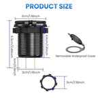12V USB Charger with 4 Ports, Upgraded Aluminum Alloy Car Outlet with LED Voltmeter Display, for 12/24V Car Golf Cart Boat Marine Bus Truck RV Marine Motorcycle etc. (1PC)