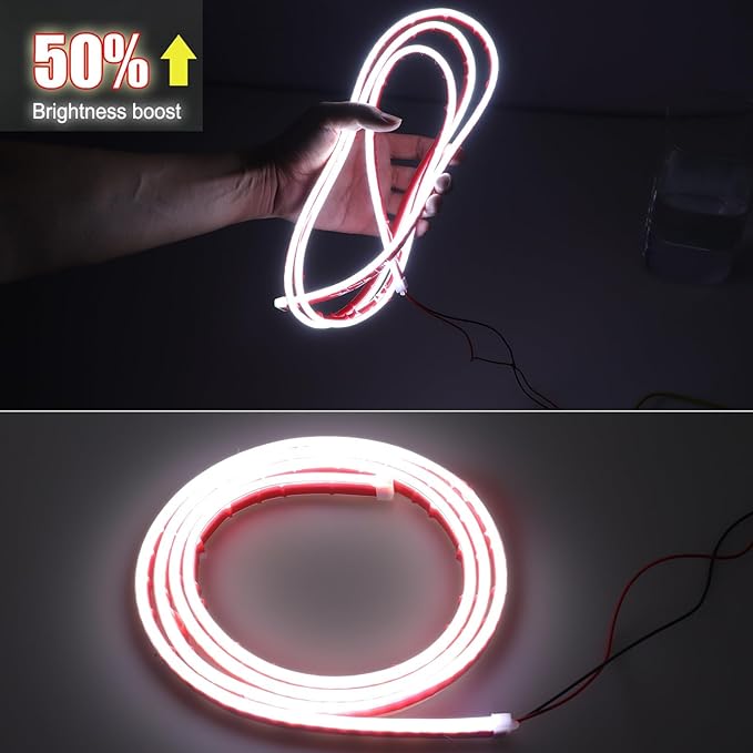 DIBMS 71" High Brightness Car Hood Gap LED Strip, LED Car Ambient Light, Dynamic Scan Activated Design, Daytime Driving Kits, Car Accessories Eclipse LED Lights (White)