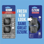 Ozium Membrane Car Vent Clip AC Air Fresheners Car Air Freshener and Car Odor Eliminator (Carbon Black, 2 Packs)