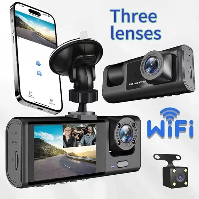 Dash Cam for Honda Odyssey 2015-2022 High-Definition Night Vision with Three Lenses Front Rear and Inside The Car Dual Recording