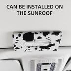 Cow Print Car Accessories for Women, Premium Tissues Box, Tissue Holder for Truck, Universal Napkin Dispenser for SUV, Car Tissue Box with Napkins Refill.