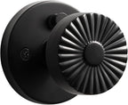 Black Privacy Door Knob, Interior Door Handle Bedroom Bathroom Black DoorKnob, Stainless Steel Knob, 1 Pack