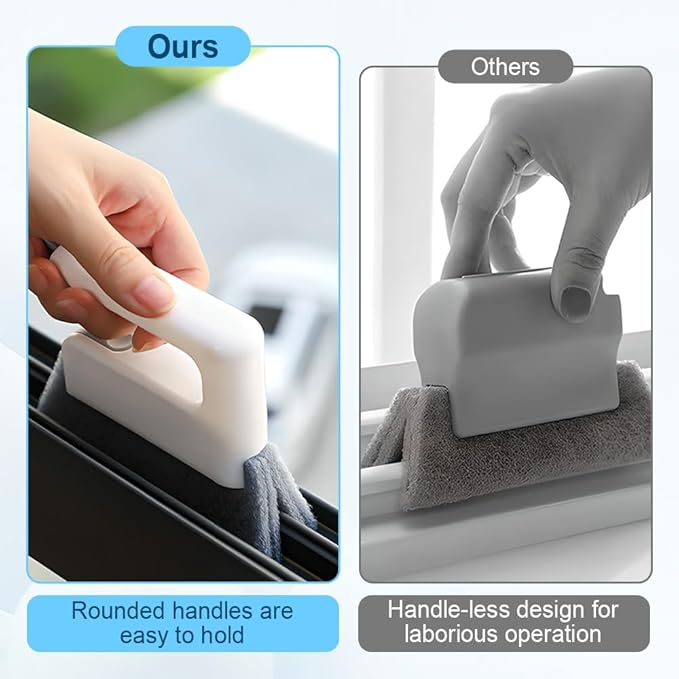 Magic Window Track Cleaner, 2026 Upgraded Handheld Cleaning Brush Set, Creative Cleaner Brushes Tools for Window lides Gaps, Sliding Door Track, Tile Lines Shutter Car Vents (3pcs White)